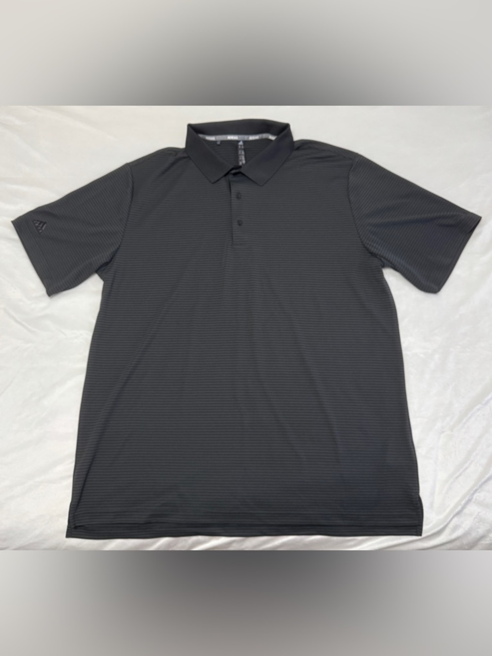 Adidas Men's Gray Slim-Stripe Polo